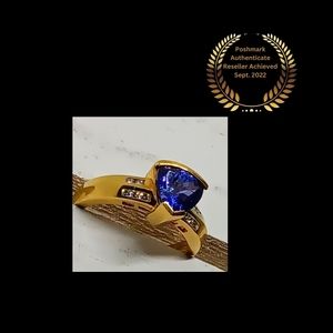 Tanzanite Diamond 18K Solid Yellow Gold...